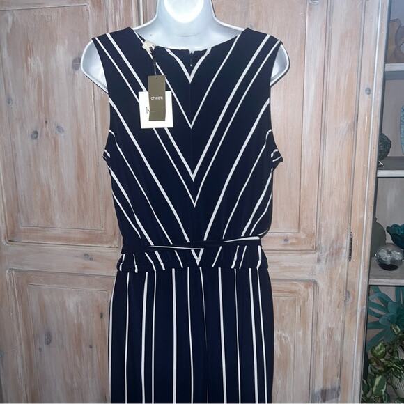 Chico’s Knit Kit Vertical Stripe Pants Jumpsuit NEW Women’s 8 - Picture 5 of 11